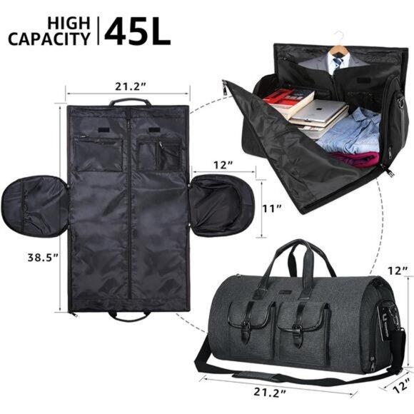 Carry on Garment Bag for Travel Convertible Garment Duffel Suit Bag - Picture 3 of 14